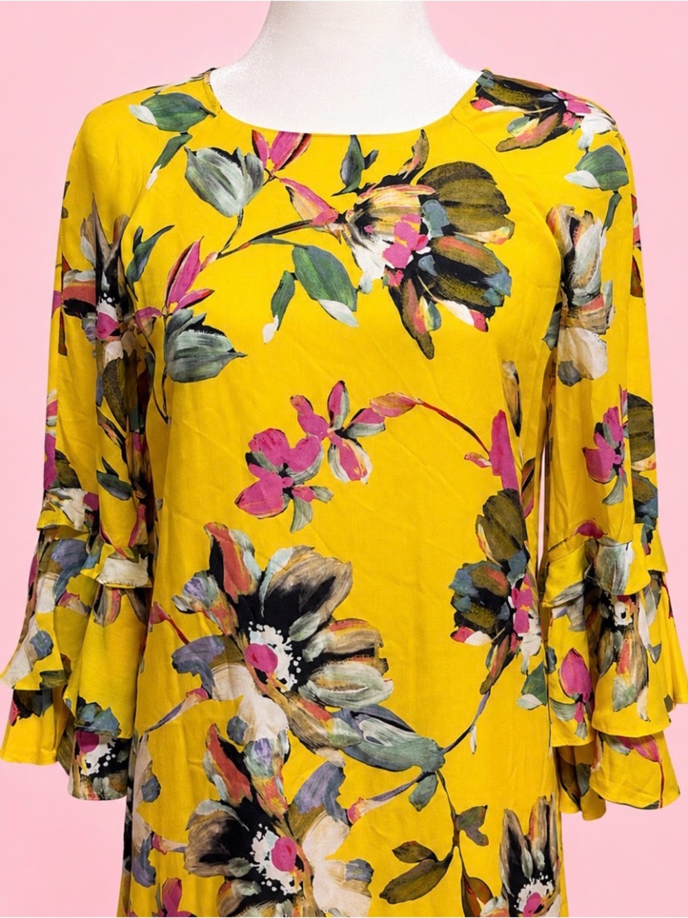 Gianni Bini Women’s Yellow Floral Dress - Picture 5 of 8